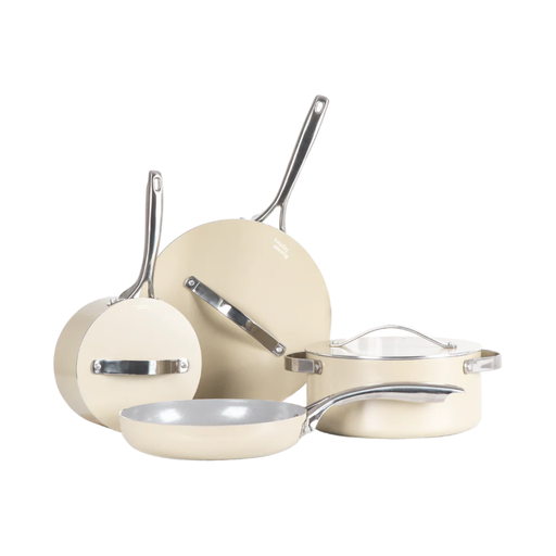 [00900406200742] Russell Taylors Ceramic Non-Stick Cookware Set - Fry Pan + Saucepan + Casserole (10 Pcs)